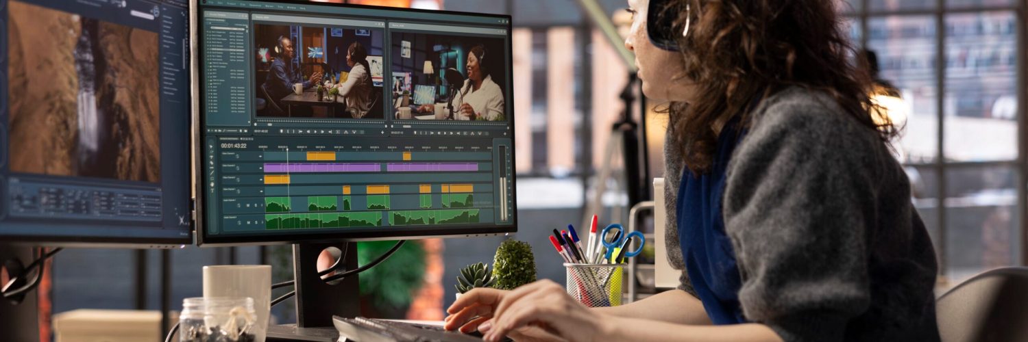 BrandingzHub video editing team working on DaVinci Resolve timeline for clients in Coimbatore
